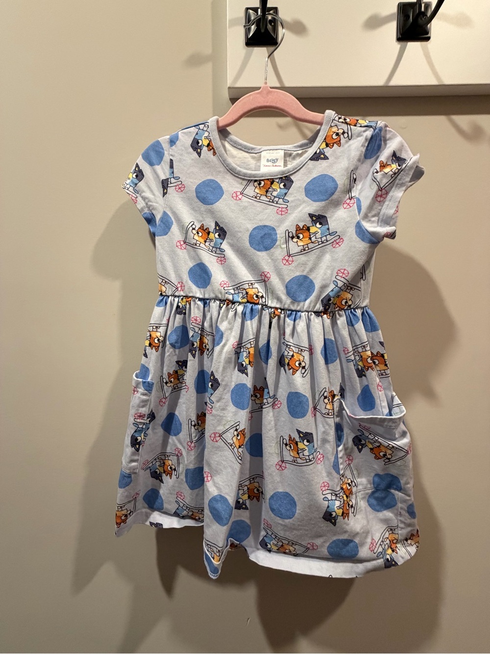 Hanna Anderson Bluey Polka Dot Girls' Dress - Blue